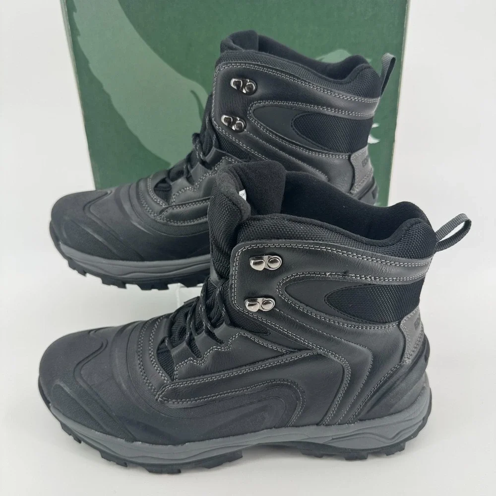 NEW Eddie Bauer Riley Winter Boots MENS Black Lace Up Water Resistant SIZE 11